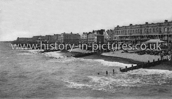 Looking west from the Pier, Worthing, Sussex. c.1908